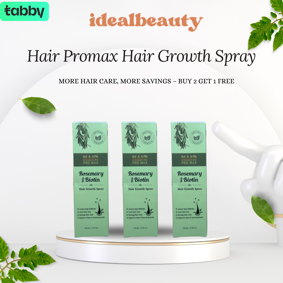 Hair Promax Rosemary and Biotin Hair Growth Spray bundle with buy 2 get 1 free offer for fuller healthier looking hair