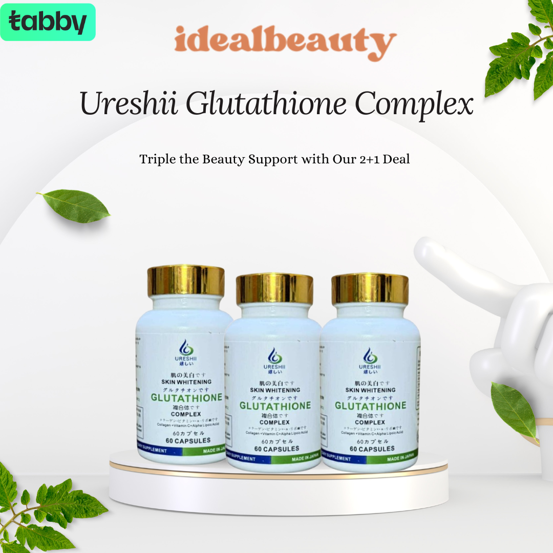 Ureshii Glutathione Complex 2 plus 1 free bundle for skin brightening and daily beauty support