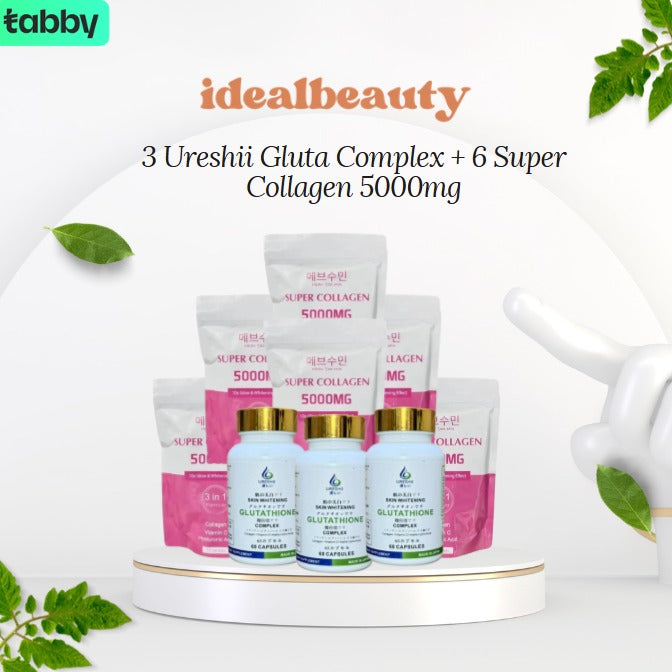 3 Ureshii Gluta Complex + 6 Super Collagen 5000mg