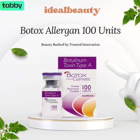 Botox Allergan 100 Units botulinum toxin product vial and packaging for aesthetic treatment applications