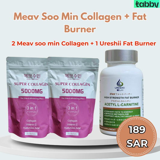 collagen and l carnitine wellness combo with collagen sachets and capsules for skin hydration, smoother texture and daily energy support