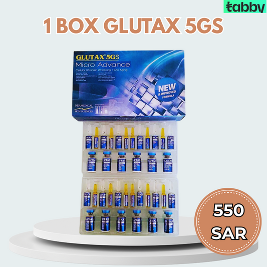 glutax 5gs micro advance vials set with glutathione vitamin c and collagen for skin brightening support even tone and overall wellness care