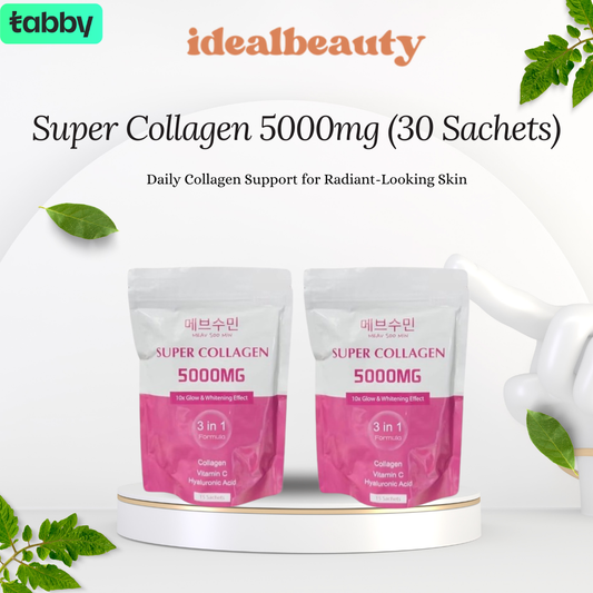 Super Collagen 5000mg 30 sachets double pack for daily collagen support and radiant looking skin