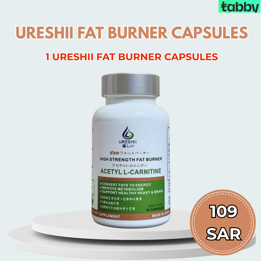 ureshii fat burner capsules with acetyl l carnitine for fat metabolism energy support and active daily lifestyle support