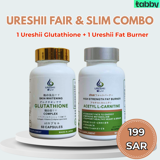 ureshii wellness combo with glutathione and acetyl l carnitine capsules for daily energy support body balance and overall wellness routine